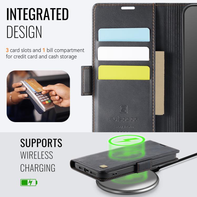 AutSpace A11 Side Buckle MagSafe Magnetic RFID Phone Leather Case, For iPhone 16e, For iPhone 16 Pro Max, For iPhone 16 Pro, For iPhone 16 Plus, For iPhone 16, For iPhone 15 Pro Max Apple Accessories engaut5042 iPhone 16e - AutSpace - Mobile Lens - Mobile Camera Lens - Cellphone Accessories - Phone Lens - Smartphone Lens