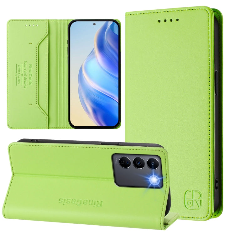 RC01 Dual-Folded Magnetic Suction RFID Leather Phone Case, For vivo V27 5G / V27 Pro Global, For vivo V27e 4G / T2 4G Global, For vivo Y72 5G / iQOO Z3 / Y52 5G