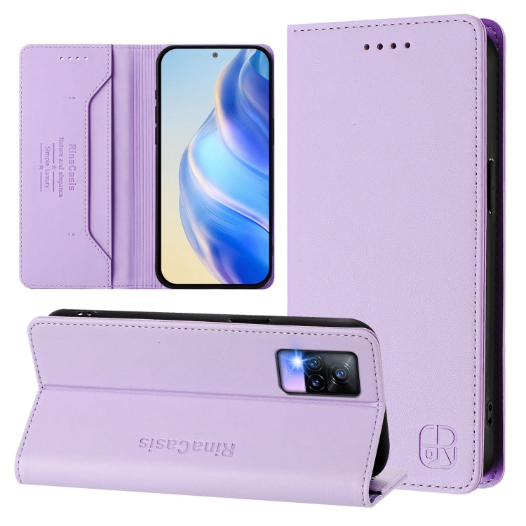 RC01 Dual-Folded Magnetic Suction RFID Leather Phone Case, For vivo Y76 5G, For vivo V20 / V21e 4G / Y73 2021, For vivo Y31 4G 2021 India / Y53s