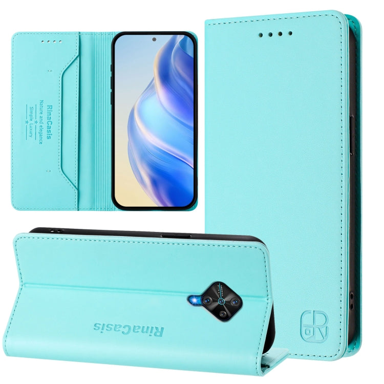 RC01 Dual-Folded Magnetic Suction RFID Leather Phone Case, For vivo Y76 5G, For vivo V20 / V21e 4G / Y73 2021, For vivo Y31 4G 2021 India / Y53s