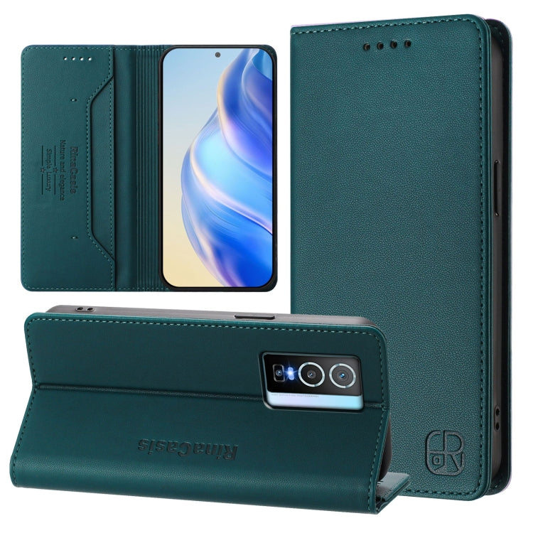 RC01 Dual-Folded Magnetic Suction RFID Leather Phone Case, For vivo Y76 5G, For vivo V20 / V21e 4G / Y73 2021, For vivo Y31 4G 2021 India / Y53s