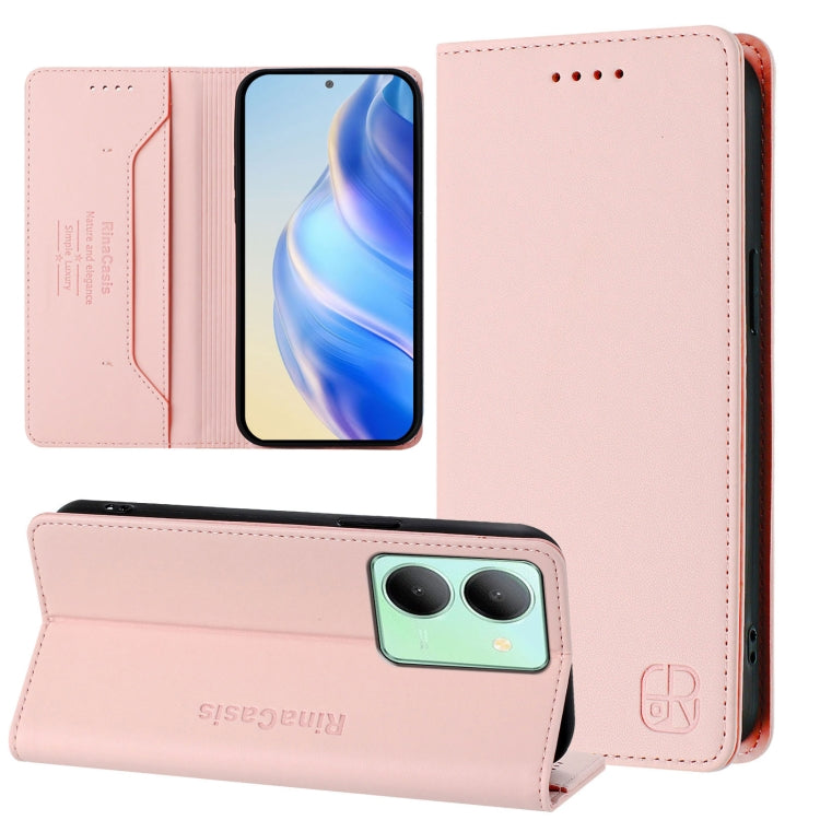 RC01 Dual-Folded Magnetic Suction RFID Leather Phone Case, For vivo Y17s 4G Global / 5G India, For vivo Y02A 4G / Y02 4G / Y11 2023, For vivo Y36 4G / 5G Global
