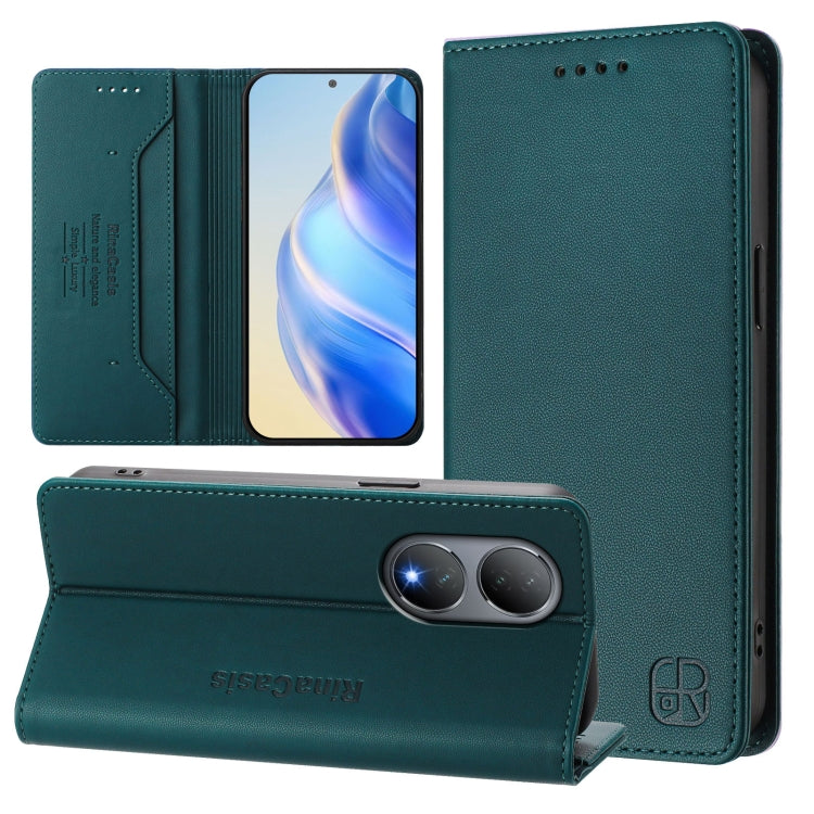 RC01 Dual-Folded Magnetic Suction RFID Leather Phone Case, For vivo Y78+ 5G / Y78 5G Global, For vivo Y56 5G / Y16 / Y02s 4G Global, For vivo Y100 5G Global