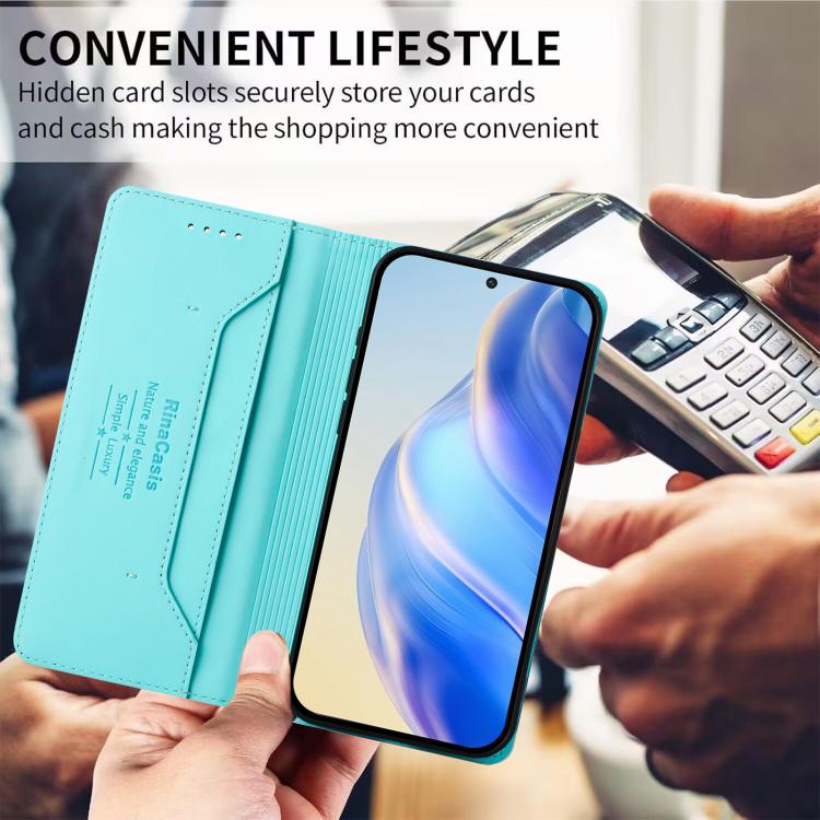 RC01 Dual-Folded Magnetic Suction RFID Leather Phone Case, For vivo Y400 4G, For vivo V60 5G Curved Global, For vivo S30 Pro mini