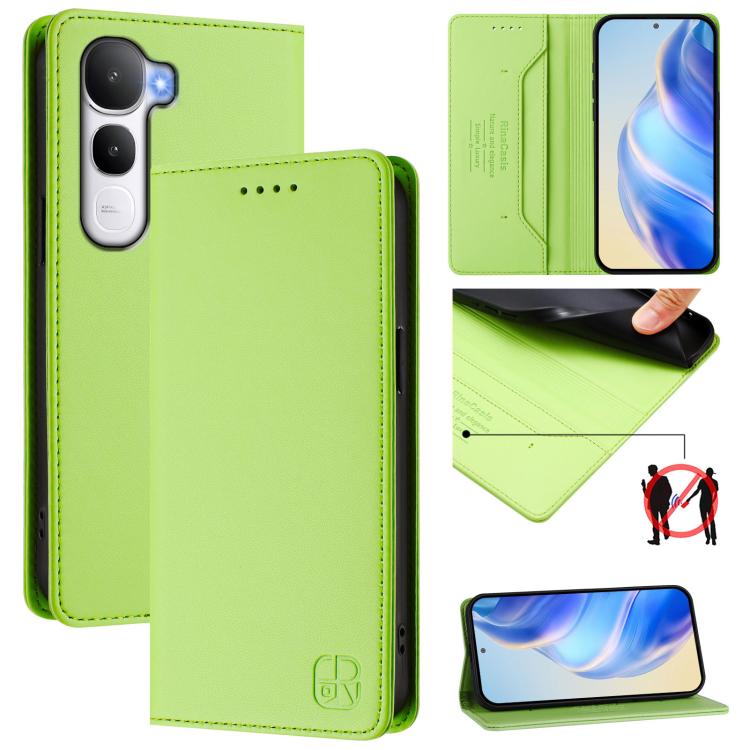 RC01 Dual-Folded Magnetic Suction RFID Leather Phone Case, For vivo Y400 4G, For vivo V60 5G Curved Global, For vivo S30 Pro mini