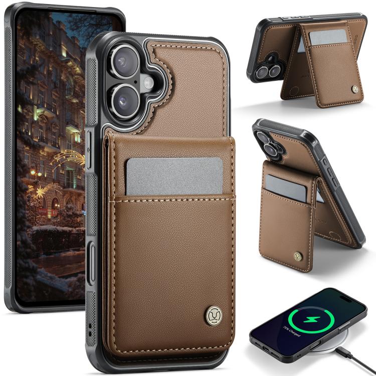 JEEHOOD J06 British Style RFID MagSafe Card Bag PU Phone Case, For iPhone 16, For iPhone 15 Pro Max, For iPhone 15 Pro, For iPhone 15 Plus Apple Accessories engjee5043 iPhone 16 - JEEHOOD - Mobile Lens - Mobile Camera Lens - Cellphone Accessories - Phone Lens - Smartphone Lens