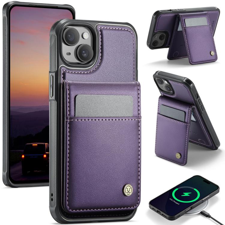 JEEHOOD J06 British Style RFID MagSafe Card Bag PU Phone Case, For iPhone 15, For iPhone 14 Plus, For iPhone 14, For iPhone 14 Pro Apple Accessories engjee5047 iPhone 15 - JEEHOOD - Mobile Lens - Mobile Camera Lens - Cellphone Accessories - Phone Lens - Smartphone Lens