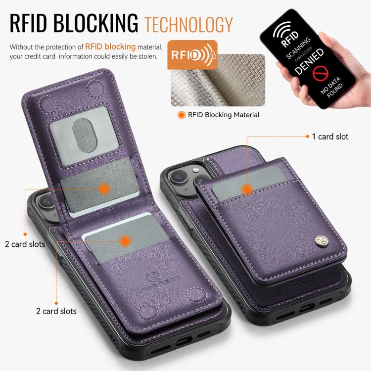JEEHOOD J06 British Style RFID MagSafe Card Bag PU Phone Case, For iPhone 15, For iPhone 14 Plus, For iPhone 14, For iPhone 14 Pro Apple Accessories engjee5047 iPhone 15 - JEEHOOD - Mobile Lens - Mobile Camera Lens - Cellphone Accessories - Phone Lens - Smartphone Lens