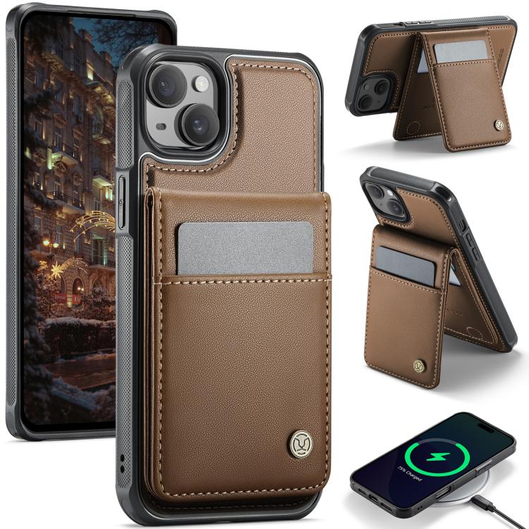 JEEHOOD J06 British Style RFID MagSafe Card Bag PU Phone Case, For iPhone 15, For iPhone 14 Plus, For iPhone 14, For iPhone 14 Pro Apple Accessories engjee5047 iPhone 15 - JEEHOOD - Mobile Lens - Mobile Camera Lens - Cellphone Accessories - Phone Lens - Smartphone Lens
