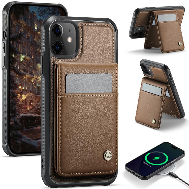 JEEHOOD J06 British Style RFID MagSafe Card Bag PU Phone Case, For iPhone 13, For iPhone 12 / 12 Pro, For iPhone 12 Pro Max, For iPhone 11 Pro Max Apple Accessories engjee5049 More iPhone Cases - JEEHOOD - Mobile Lens - Mobile Camera Lens - Cellphone Accessories - Phone Lens - Smartphone Lens