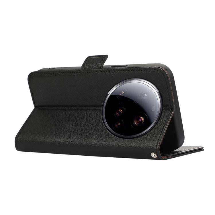 ABEEL Side-Magnetic Litchi Pattern Leather RFID Phone Case, For Xiaomi 15 Ultra, For Xiaomi Poco X7 Pro Xiaomi Accessories - APEXEL INDIA - Mobile Lens - Mobile Camera Lens - Cellphone Accessories - Phone Lens - Smartphone Lens