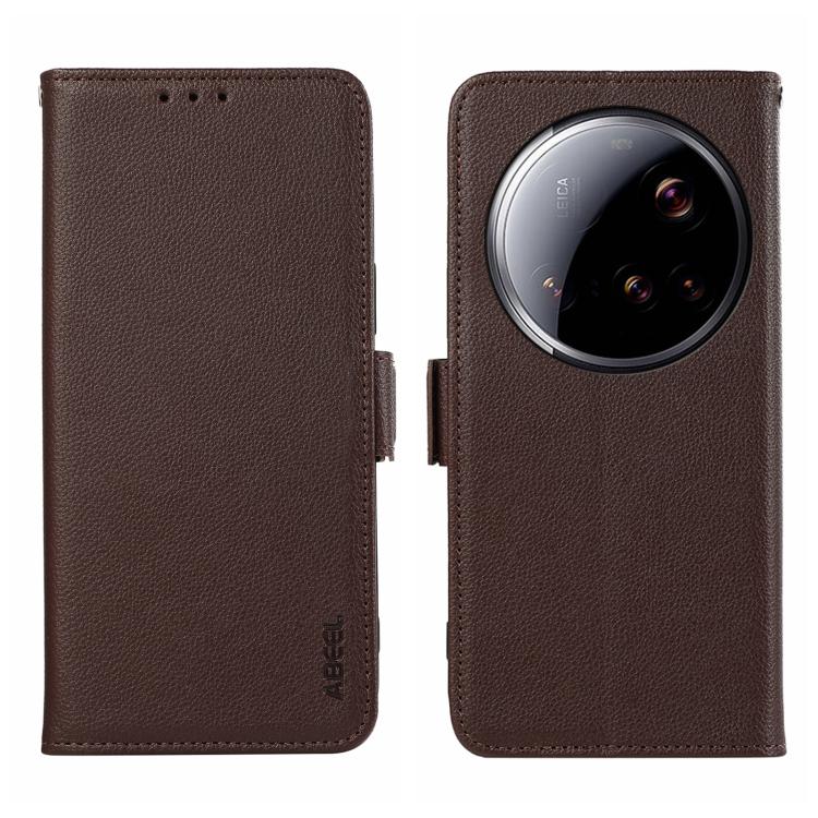 ABEEL Side-Magnetic Litchi Pattern Leather RFID Phone Case, For Xiaomi 15T 5G, For Xiaomi Poco F7 Pro / F7 Ultra, For Xiaomi 15 Ultra, For Xiaomi Poco X7 Pro