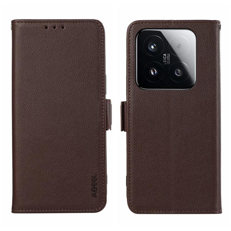 ABEEL Side-Magnetic Litchi Pattern Leather RFID Phone Case, For Xiaomi 15T 5G, For Xiaomi Poco F7 Pro / F7 Ultra, For Xiaomi 15 Ultra, For Xiaomi Poco X7 Pro