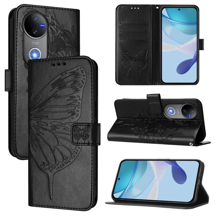 Embossed Butterfly Leather Phone Case, For vivo Y29 4G Global, For vivo V50 Global