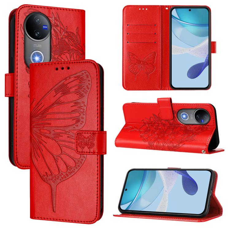 Embossed Butterfly Leather Phone Case, For vivo Y29 4G Global, For vivo V50 Global