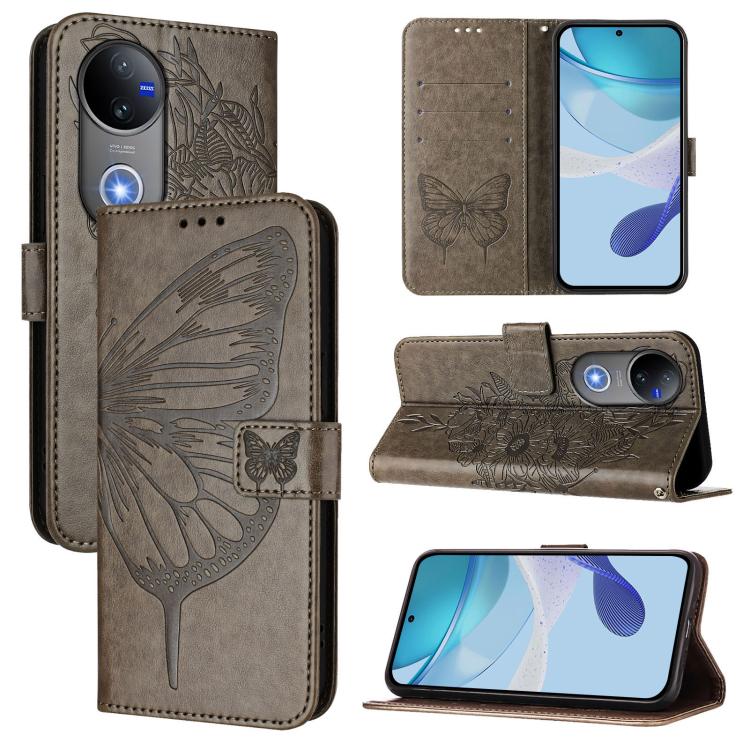 Embossed Butterfly Leather Phone Case, For vivo Y29 4G Global, For vivo V50 Global