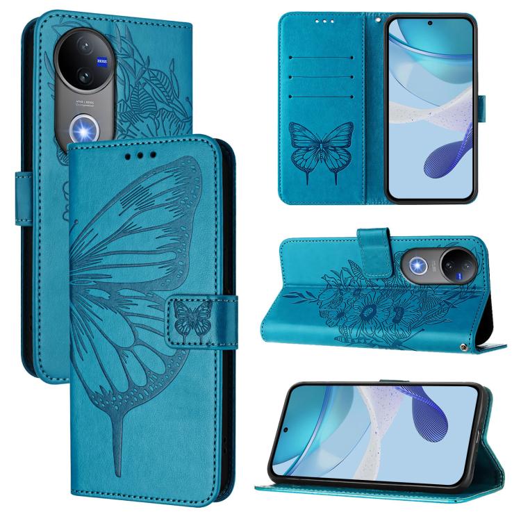 Embossed Butterfly Leather Phone Case, For vivo Y29 4G Global, For vivo V50 Global