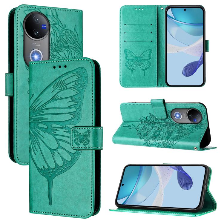 Embossed Butterfly Leather Phone Case, For vivo Y29 4G Global, For vivo V50 Global