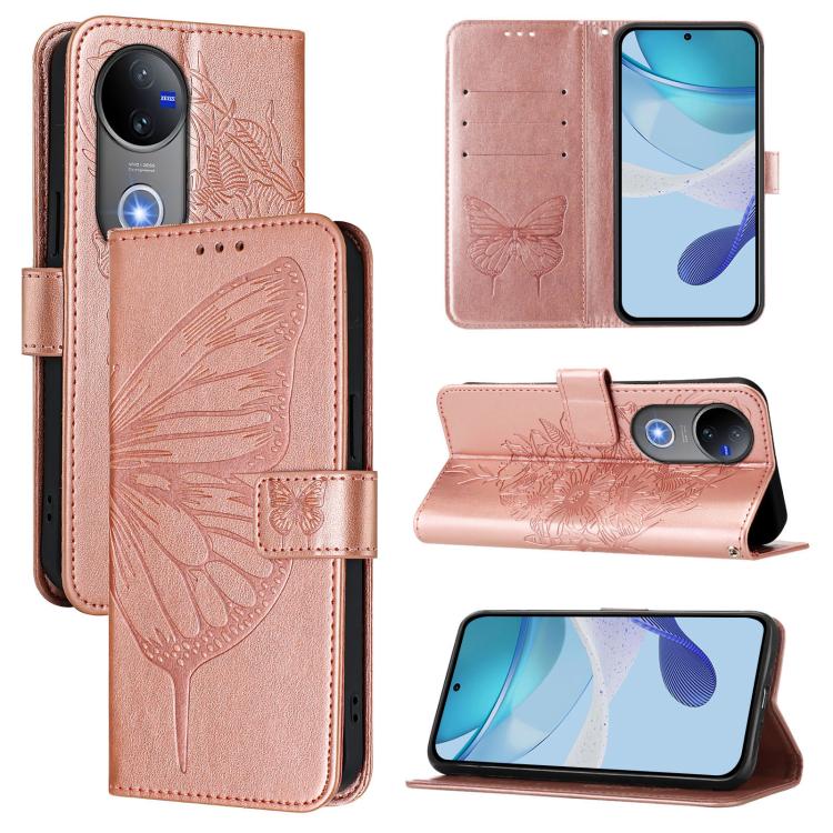 Embossed Butterfly Leather Phone Case, For vivo Y29 4G Global, For vivo V50 Global