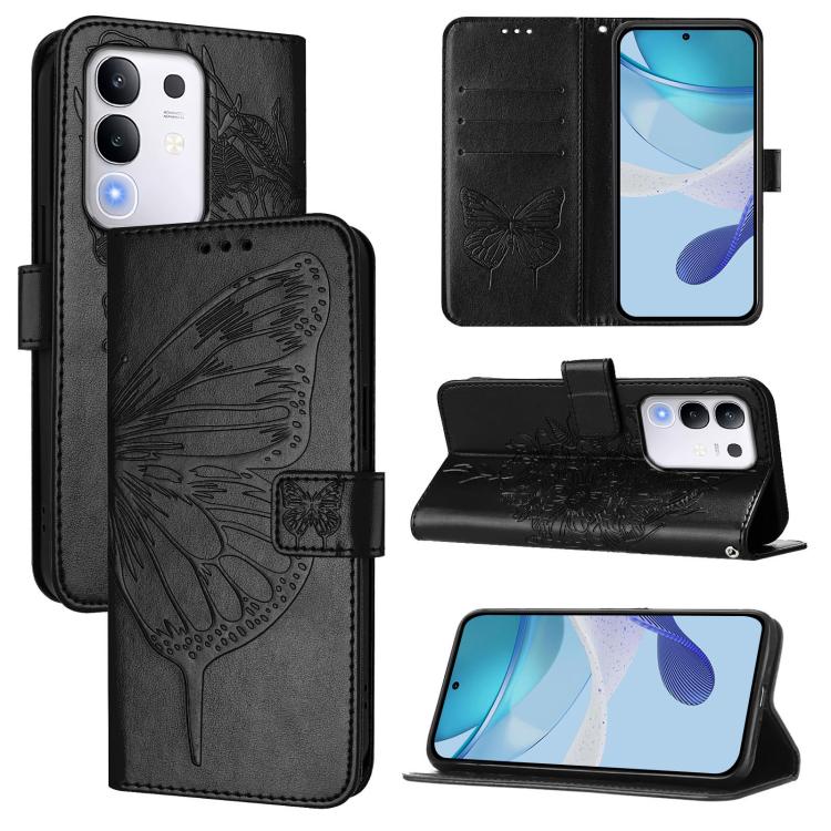 Embossed Butterfly Leather Phone Case, For vivo Y29 4G Global, For vivo V50 Global