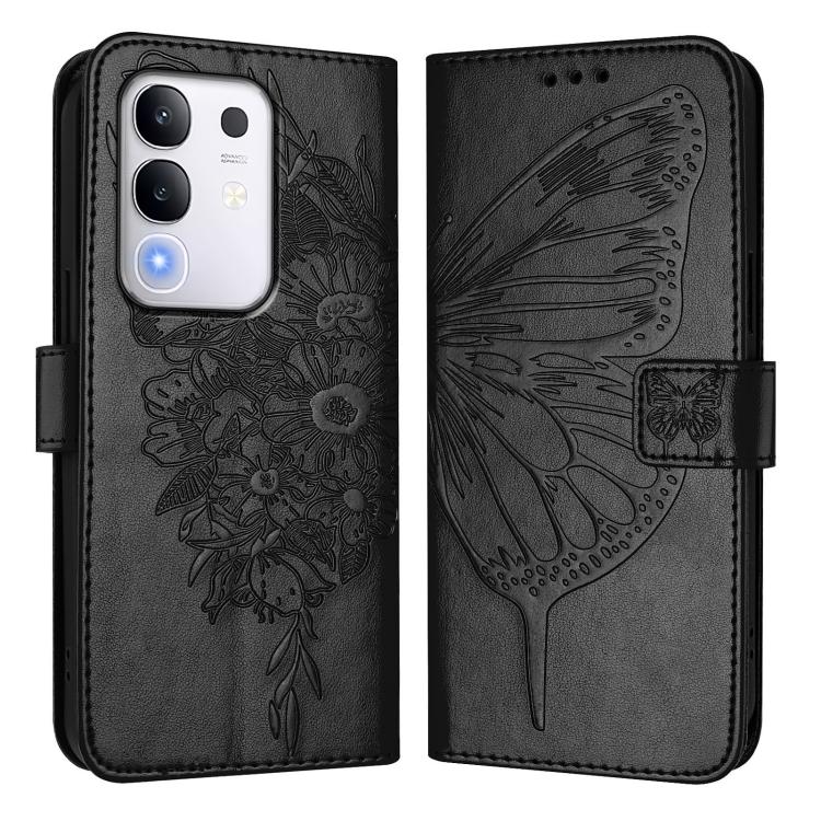 Embossed Butterfly Leather Phone Case, For vivo Y29 4G Global, For vivo V50 Global