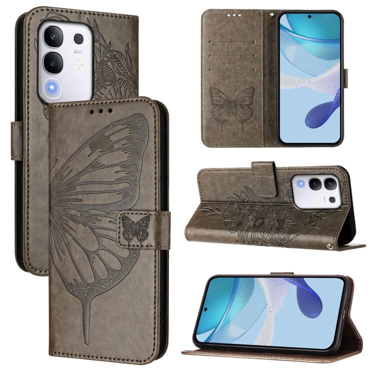 Embossed Butterfly Leather Phone Case, For vivo Y29 4G Global, For vivo V50 Global