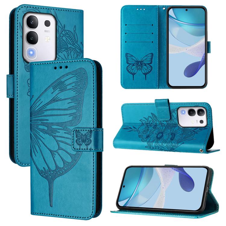 Embossed Butterfly Leather Phone Case, For vivo Y29 4G Global, For vivo V50 Global