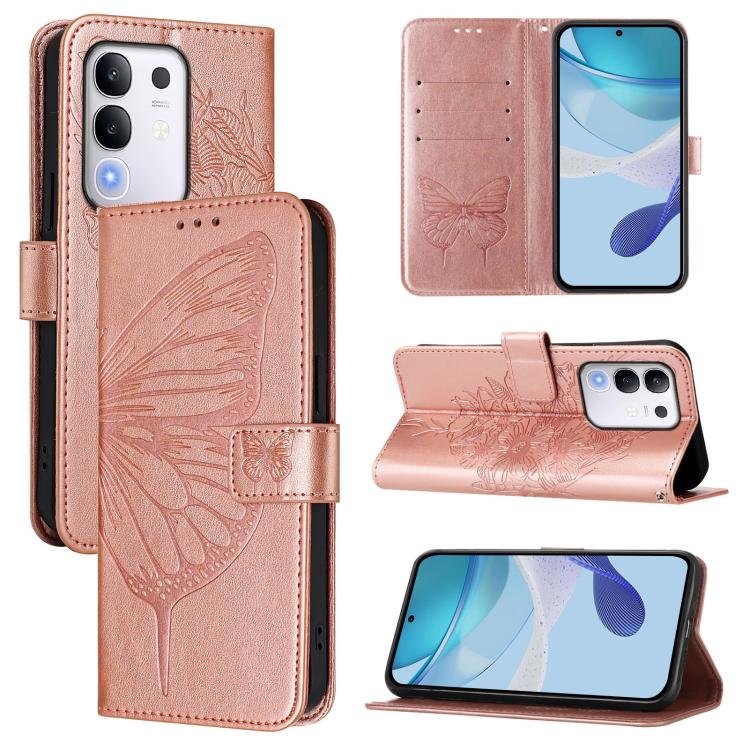 Embossed Butterfly Leather Phone Case, For vivo Y29 4G Global, For vivo V50 Global
