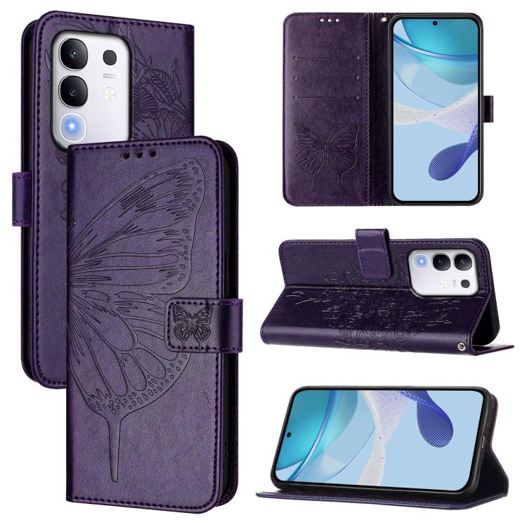 Embossed Butterfly Leather Phone Case, For vivo Y29 4G Global, For vivo V50 Global