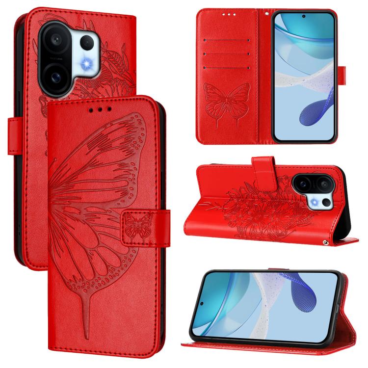 Embossed Butterfly Leather Phone Case, For vivo S30 Pro mini, For vivo S30, For vivo Y39 5G Global