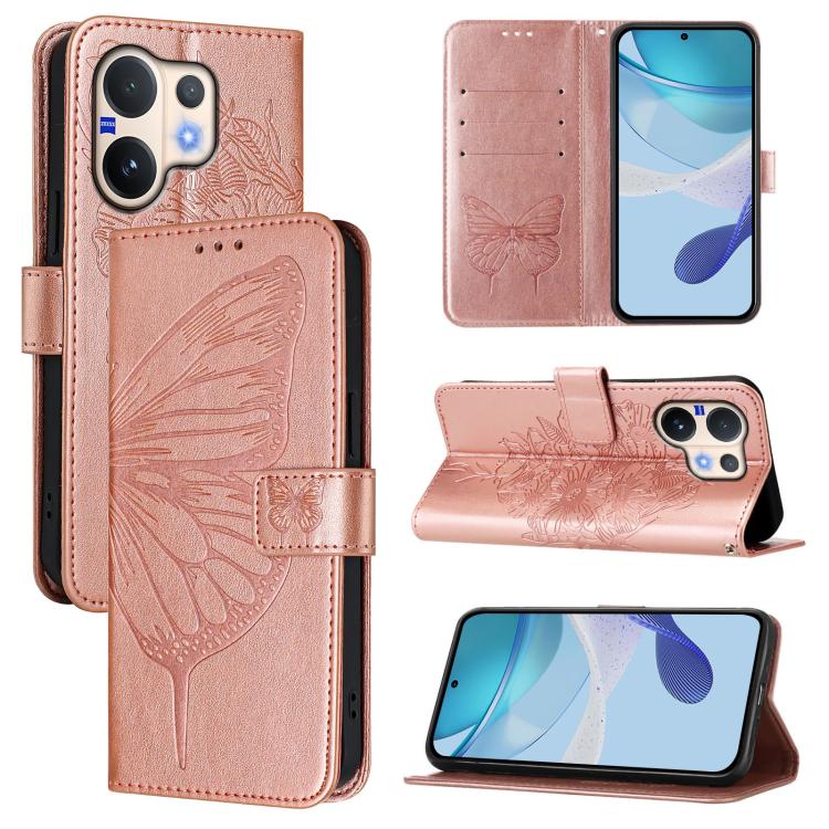 Embossed Butterfly Leather Phone Case, For vivo Y400 5G Global, For vivo Y400 4G, For vivo V60 5G Global