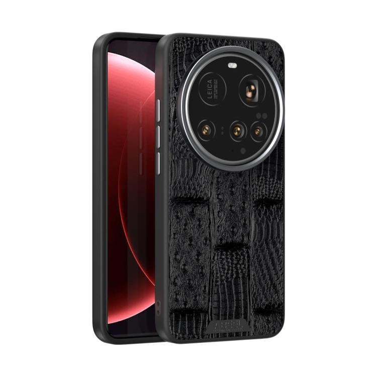 ABEEL Beast Pattern 6D Micro-Embossed MagSafe Genuine Leather Phone Case