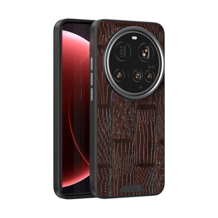 ABEEL Beast Pattern 6D Micro-Embossed MagSafe Genuine Leather Phone Case