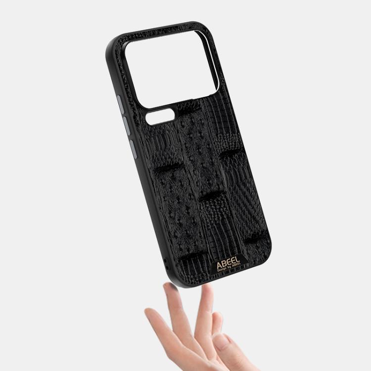 ABEEL Beast Pattern 6D Micro-Embossed MagSafe Genuine Leather Phone Case