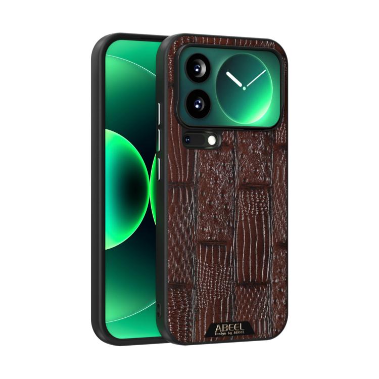 ABEEL Beast Pattern 6D Micro-Embossed MagSafe Genuine Leather Phone Case