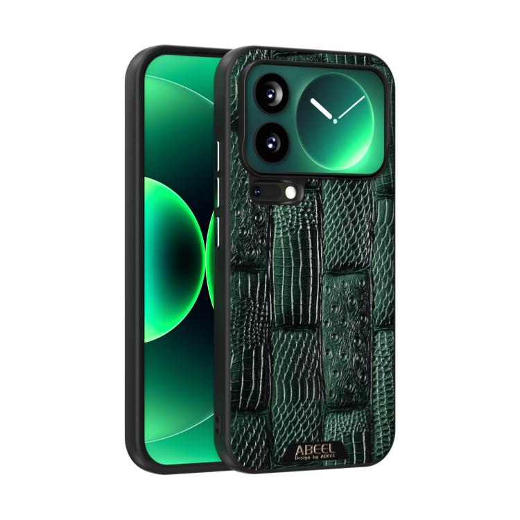 ABEEL Beast Pattern 6D Micro-Embossed MagSafe Genuine Leather Phone Case