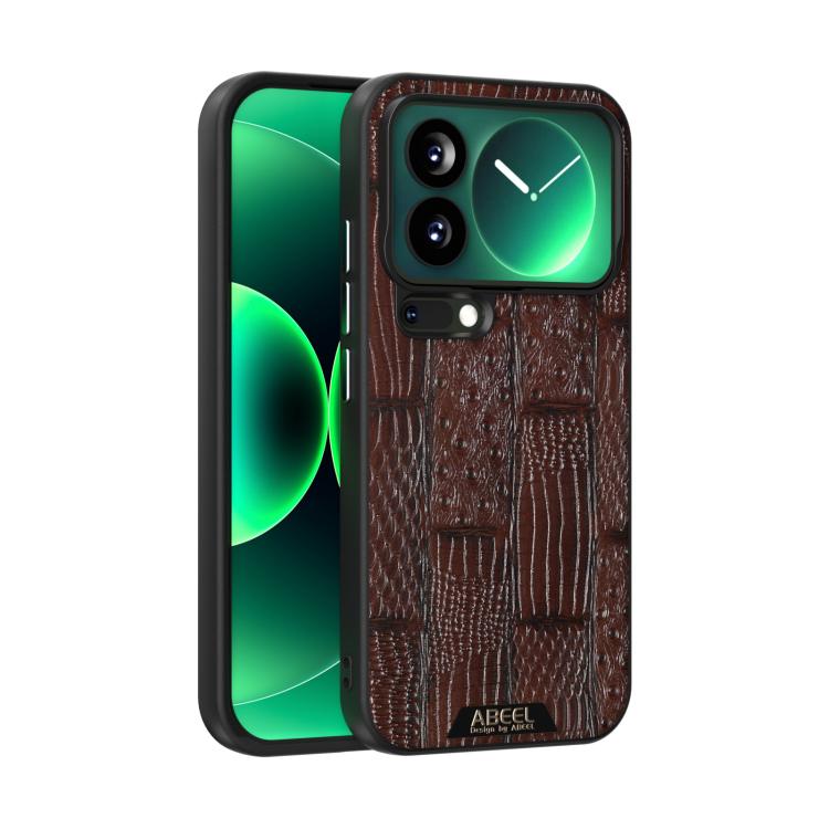 ABEEL Beast Pattern 6D Micro-Embossed MagSafe Genuine Leather Phone Case