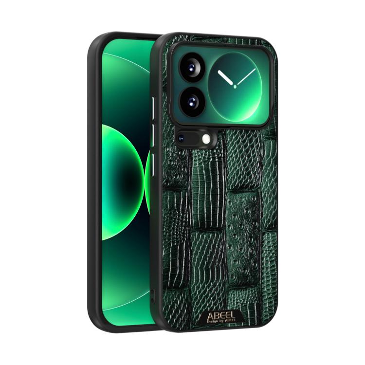 ABEEL Beast Pattern 6D Micro-Embossed MagSafe Genuine Leather Phone Case