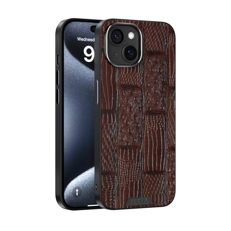 ABEEL Beast Pattern 6D Micro-Embossed MagSafe Genuine Leather Phone Case Apple Accessories - APEXEL INDIA - Mobile Lens - Mobile Camera Lens - Cellphone Accessories - Phone Lens - Smartphone Lens