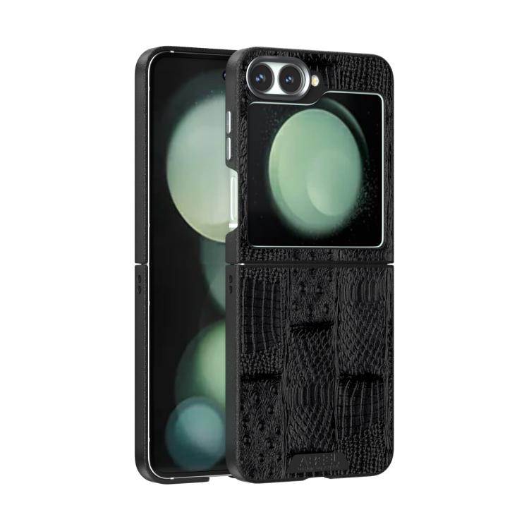 ABEEL Beast Pattern 6D Micro-Embossed MagSafe Genuine Leather Phone Case, For Samsung Galaxy Z Flip5 5G Samsung Accessories - APEXEL INDIA - Mobile Lens - Mobile Camera Lens - Cellphone Accessories - Phone Lens - Smartphone Lens