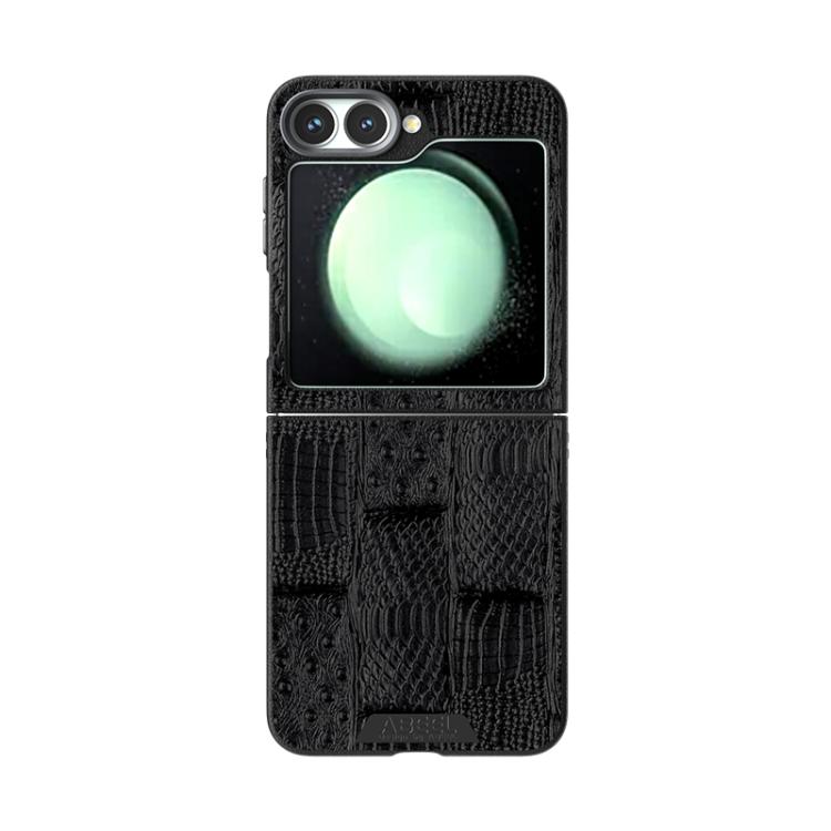ABEEL Beast Pattern 6D Micro-Embossed MagSafe Genuine Leather Phone Case, For Samsung Galaxy Z Flip5 5G Samsung Accessories - APEXEL INDIA - Mobile Lens - Mobile Camera Lens - Cellphone Accessories - Phone Lens - Smartphone Lens