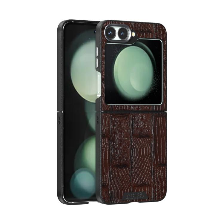 ABEEL Beast Pattern 6D Micro-Embossed MagSafe Genuine Leather Phone Case, For Samsung Galaxy Z Flip5 5G Samsung Accessories - APEXEL INDIA - Mobile Lens - Mobile Camera Lens - Cellphone Accessories - Phone Lens - Smartphone Lens