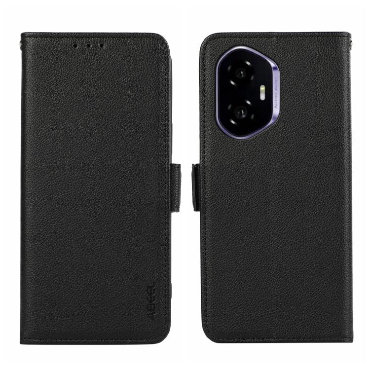 ABEEL Side-Magnetic Litchi Pattern Leather RFID Phone Case, For Honor 400 Pro Global 160.8mm, For Honor 400 Lite Global, For Honor 400 Global 156.5mm