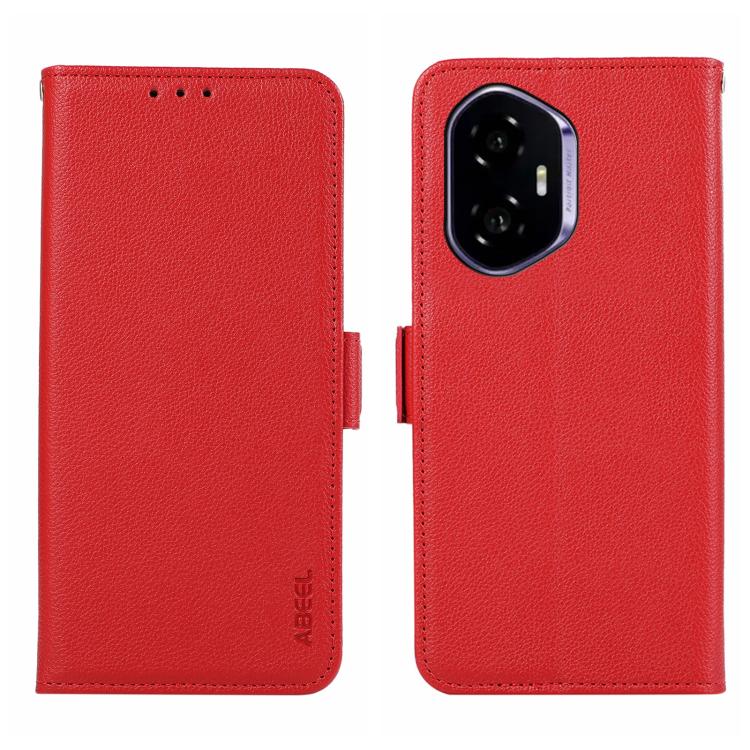 ABEEL Side-Magnetic Litchi Pattern Leather RFID Phone Case, For Honor 400 Pro Global 160.8mm, For Honor 400 Lite Global, For Honor 400 Global 156.5mm