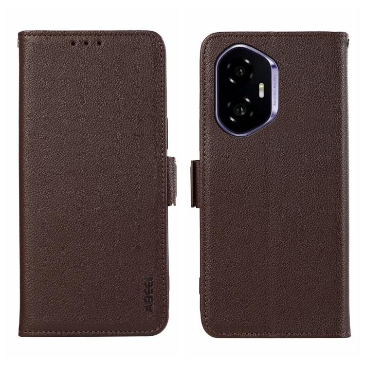 ABEEL Side-Magnetic Litchi Pattern Leather RFID Phone Case, For Honor 400 Pro Global 160.8mm, For Honor 400 Lite Global, For Honor 400 Global 156.5mm