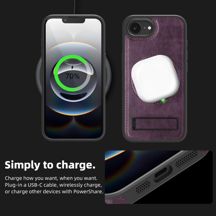 Multi-function Holder MagSafe PU Phone Case, For iPhone 16e Apple Accessories engmul5295 iPhone 16e - APEXEL INDIA - Mobile Lens - Mobile Camera Lens - Cellphone Accessories - Phone Lens - Smartphone Lens