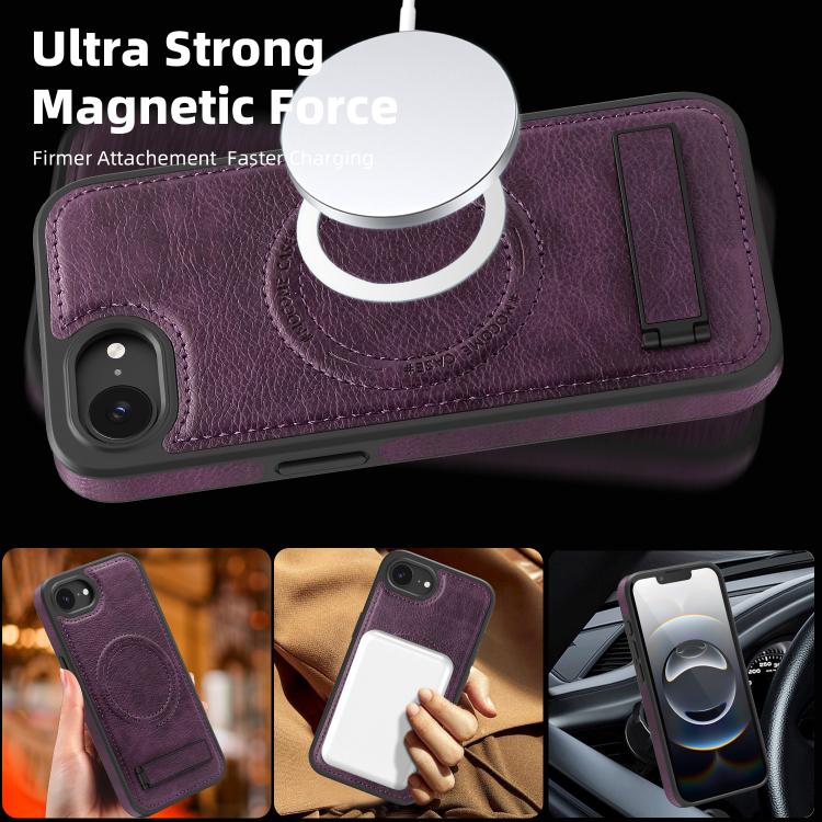 Multi-function Holder MagSafe PU Phone Case, For iPhone 16e Apple Accessories engmul5295 iPhone 16e - APEXEL INDIA - Mobile Lens - Mobile Camera Lens - Cellphone Accessories - Phone Lens - Smartphone Lens