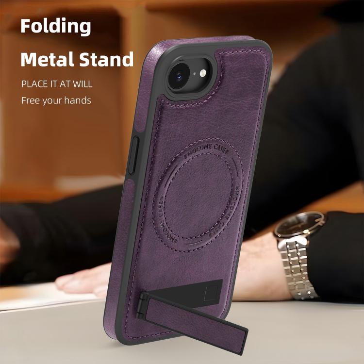 Multi-function Holder MagSafe PU Phone Case, For iPhone 16e Apple Accessories engmul5295 iPhone 16e - APEXEL INDIA - Mobile Lens - Mobile Camera Lens - Cellphone Accessories - Phone Lens - Smartphone Lens