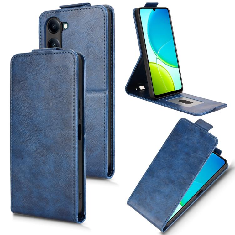Magnetic Vertical Flip Leather Phone Case with Buckle, For vivo Y04 4G / Y29s 5G