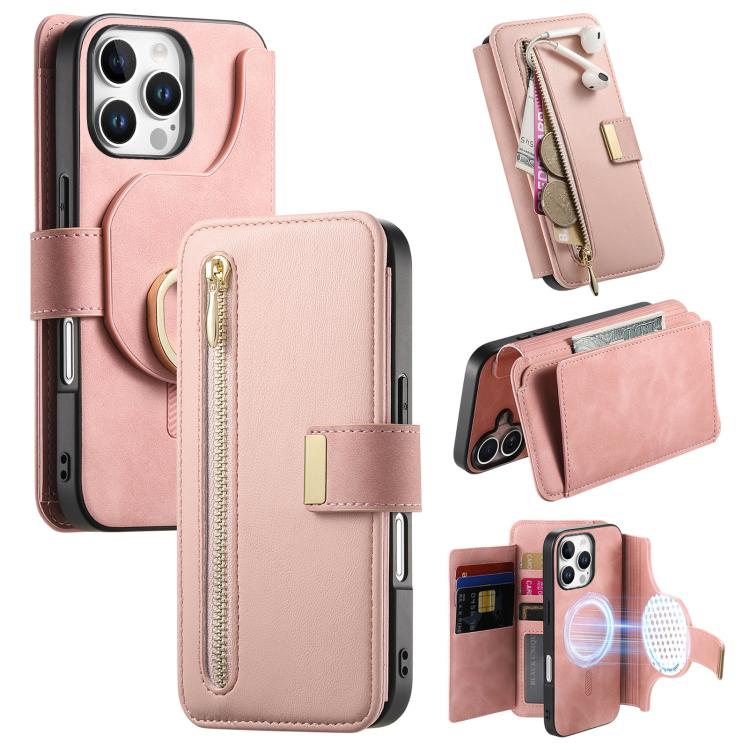 Ring Zipper Wallet RFID Blocking MagSafe Leather Phone Case, For iPhone 16 Pro Max, For iPhone 16 Pro, For iPhone 16 Plus Apple Accessories engrin5342 iPhone 16 Pro Max - APEXEL INDIA - Mobile Lens - Mobile Camera Lens - Cellphone Accessories - Phone Lens - Smartphone Lens